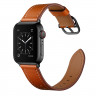 Ремешок Apple Watch 42mm / 44mm / 45mm / Ultra 49mm кожаный на пряжке (светло-коричневый) 8467 - Ремешок Apple Watch 42mm / 44mm / 45mm / Ultra 49mm кожаный на пряжке (светло-коричневый) 8467