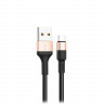HOCO USB кабель X26 Type-C 2A 1 метр (чёрно-золотой) 2068 - HOCO USB кабель X26 Type-C 2A 1 метр (чёрно-золотой) 2068