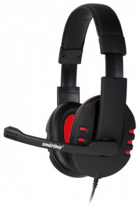 Smartbuy Игровые наушники с микрофоном и регулятором громкости модель SBH-8400 (чёрно-красные) Г30-9241