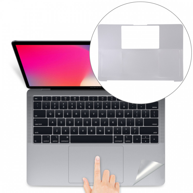 Антивандальная плёнка корпус клавиатуры MacBook Pro 13 БЕЗ Touch Bar (2016-2020) серебро (5280)