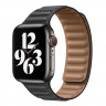 Ремешок Apple Watch 42mm / 44mm / 45mm / Ultra 49mm шагрень NEW кожаный на магнитах (чёрный) 7704 - Ремешок Apple Watch 42mm / 44mm / 45mm / Ultra 49mm шагрень NEW кожаный на магнитах (чёрный) 7704