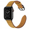 Ремешок Apple Watch 42mm / 44mm / 45mm / Ultra 49mm кожаный на пряжке (песочный) 8467 - Ремешок Apple Watch 42mm / 44mm / 45mm / Ultra 49mm кожаный на пряжке (песочный) 8467