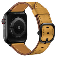 Ремешок Apple Watch 42mm / 44mm / 45mm / Ultra 49mm кожаный на пряжке (песочный) 8467