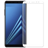 Стекло для Samsung A7 Plus 2018 (белый) 3601