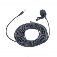 Петличный микрофон AUX 3.5mm с металлической прищепкой для телефона (длина 10м) (9025)