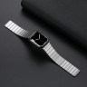 Ремешок металлический Apple Watch 42mm / 44mm / 45mm / Ultra 49mm блочный на магните (чёрный) 8542 - Ремешок металлический Apple Watch 42mm / 44mm / 45mm / Ultra 49mm блочный на магните (чёрный) 8542
