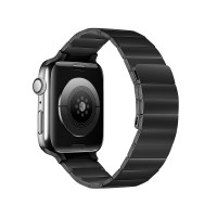 Ремешок металлический Apple Watch 42mm / 44mm / 45mm / Ultra 49mm блочный на магните (чёрный) 8542