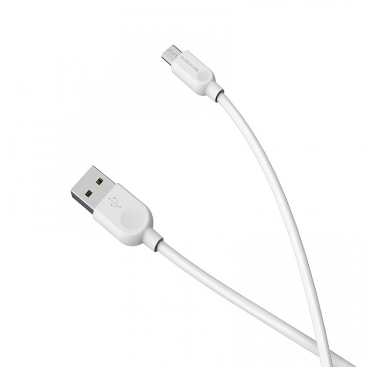 BOROFONE USB кабель micro BX14 2.4A, 3 метра (белый) 9182