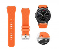 Ремешок силиконовый "3D Полоски" для Умных часов, 22mm (ярко-оранжевый) 9011