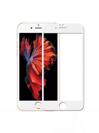 Стекло для iPhone 6 / 6S противоударное 3D / 5D / 9D (белый) категория B+ (0483)