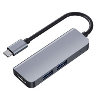 BRONKA Хаб Type-C 3в1 (HDMI x1 / USB 3.0 x2) серый космос (Г90-53516)