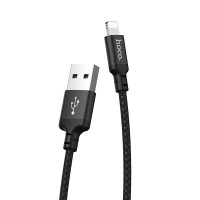 HOCO USB кабель X14 8-pin нейлон, длина: 1 метр (чёрный) 5923