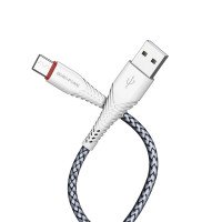 BOROFONE USB кабель Type-C BX25 3A, длина: 1 метр (белый-серебро) 5957