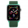 Ремешок Apple Watch Ultra 49mm / 45mm / 44mm / 42mm нейлон на липучке (бирюзово-серый) 5501 - Ремешок Apple Watch Ultra 49mm / 45mm / 44mm / 42mm нейлон на липучке (бирюзово-серый) 5501