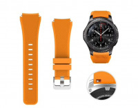 Ремешок силиконовый "3D Полоски" для Умных часов, 22mm (светло-оранжевый) 9011