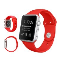 Ремешок Apple Watch 42mm / 44mm / 45mm силикон гладкий (красный) 6475