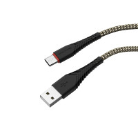 BOROFONE USB кабель Type-C BX25 3A, длина: 1 метр (чёрный-серебро) 5957