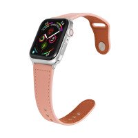 Ремешок Apple Watch 42mm / 44mm / 45mm / Ultra 49mm кожаный pin-and-tuck (розовый) 1545
