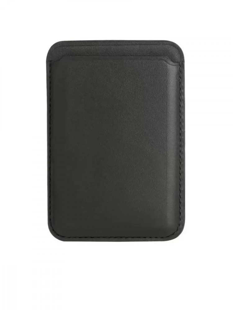 Магнитный картхолдер для кредитных карт Wallet MagSafe leather case (чёрный) 5175