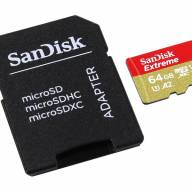 SanDisk Флэш карта Extreme microSD 64Gb 170/80 Mb/s V30 без ADP (7199) - SanDisk Флэш карта Extreme microSD 64Gb 170/80 Mb/s V30 без ADP (7199)