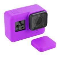 PULUZ Силиконовый кейс GoPro 5 / 6 / 7 + защита линзы (фиолетовый) PU189P
