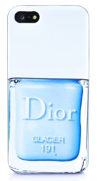 Чехол iPhone 5 5S SE пластиковый Лак Dior (голубой)
