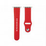 Ремешок Apple Watch 42mm / 44mm / 45mm / Ultra 49mm кожаный pin-and-tuck (красный) 1545 - Ремешок Apple Watch 42mm / 44mm / 45mm / Ultra 49mm кожаный pin-and-tuck (красный) 1545