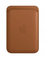 Магнитный картхолдер для кредитных карт Wallet MagSafe leather case (коричневый) 5175