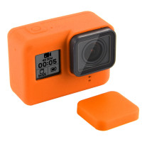 PULUZ Силиконовый кейс GoPro 5 / 6 / 7 + защита линзы (оранжевый) PU189E