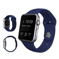 Ремешок Apple Watch 42mm / 44mm / 45mm силикон гладкий (тёмно-синий) 6475
