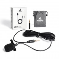 MAONO Петличный микрофон AUX 3.5mm для телефона / камеры (1.5м) + аксессуары (8639)