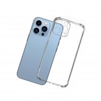 Чехол для iPhone 13 Pro Max силиконовый усиленный с защитой для камеры (прозрачный) 29221
