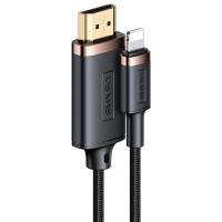 USAMS HDMI кабель lightning 8-pin нейлоновый длина 2 метра (чёрный) 5725