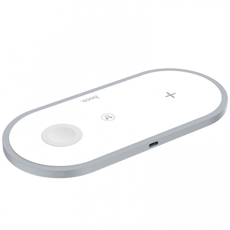 HOCO Беспроводная зарядка 3 в 1 CW24 15W для iPhone / Apple Watch / AirPods (белый) Г60-1479