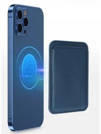 Магнитный картхолдер для кредитных карт Wallet MagSafe leather case (тёмно-синий) 5175