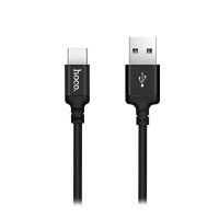 HOCO USB кабель X14 Type-C нейлон 3A, длина: 2 метра (чёрный) 2929