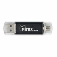 MIREX Флэш карта USB / micro USB для компьютера 16Gb SMART BLACK (чёрный) 5023 - MIREX Флэш карта USB / micro USB для компьютера 16Gb SMART BLACK (чёрный) 5023