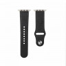 Ремешок Apple Watch 42mm / 44mm / 45mm / Ultra 49mm кожаный pin-and-tuck (чёрный) 1545 - Ремешок Apple Watch 42mm / 44mm / 45mm / Ultra 49mm кожаный pin-and-tuck (чёрный) 1545