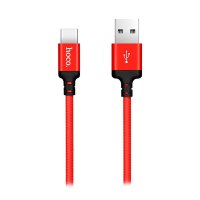 HOCO USB кабель X14 Type-C нейлон 3A, длина: 2 метра (красный) 2929