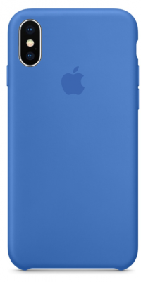 Чехол Silicone Case iPhone X / XS (тёмно-голуб) 0572