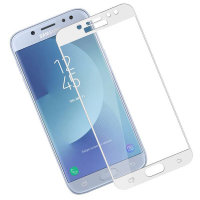 Стекло для Samsung J7 Duo / J7 2018 полная проклейка (белый) 3721