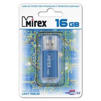 MIREX Флэш карта USB для компьютера 16Gb UNIT AQUA (синий) 5065