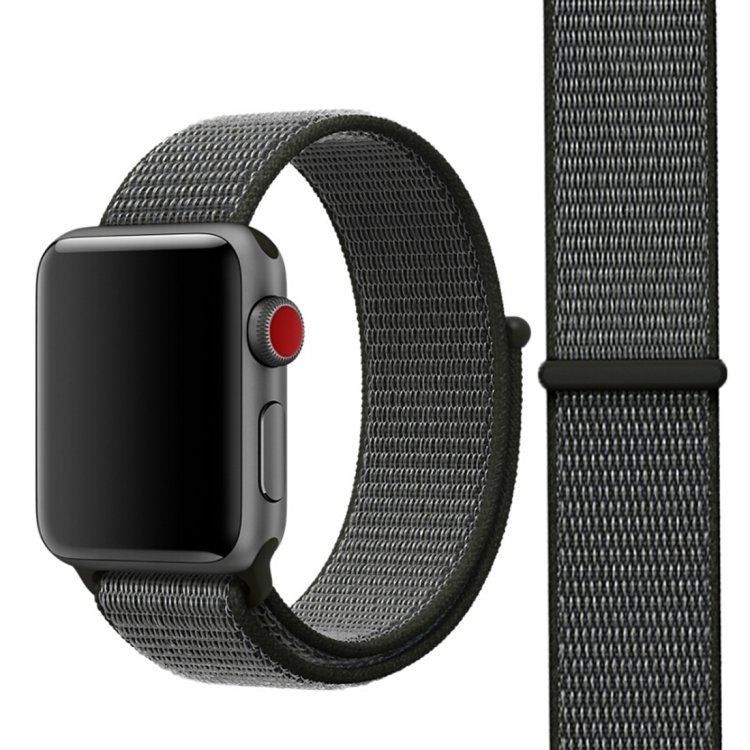 Ремешок Apple Watch 38mm / 40mm / 41mm нейлон на липучке (серый) 5502