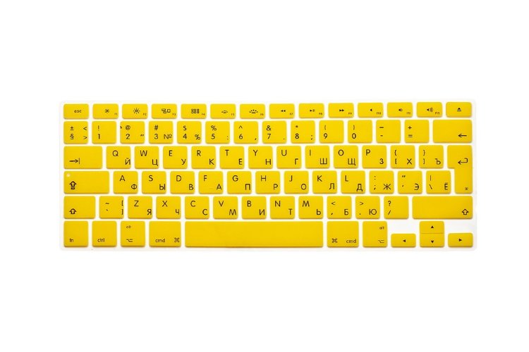Силиконовая накладка на клавиатуру MacBook 13 / 15 (до 2016 г.) EU / USA (жёлтый) 3690