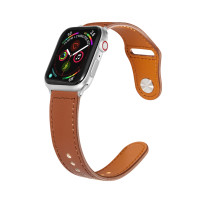Ремешок Apple Watch 42mm / 44mm / 45mm / Ultra 49mm кожаный pin-and-tuck (коричневый) 1545