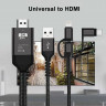 HDMI USB кабель lightning 8-pin / micro / Type-C с питанием нейлоновый длина 2 метра (чёрный) 5765 - HDMI USB кабель lightning 8-pin / micro / Type-C с питанием нейлоновый длина 2 метра (чёрный) 5765