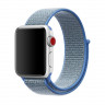 Ремешок Apple Watch 38mm / 40mm / 41mm нейлон на липучке (голубой) 5502 - Ремешок Apple Watch 38mm / 40mm / 41mm нейлон на липучке (голубой) 5502