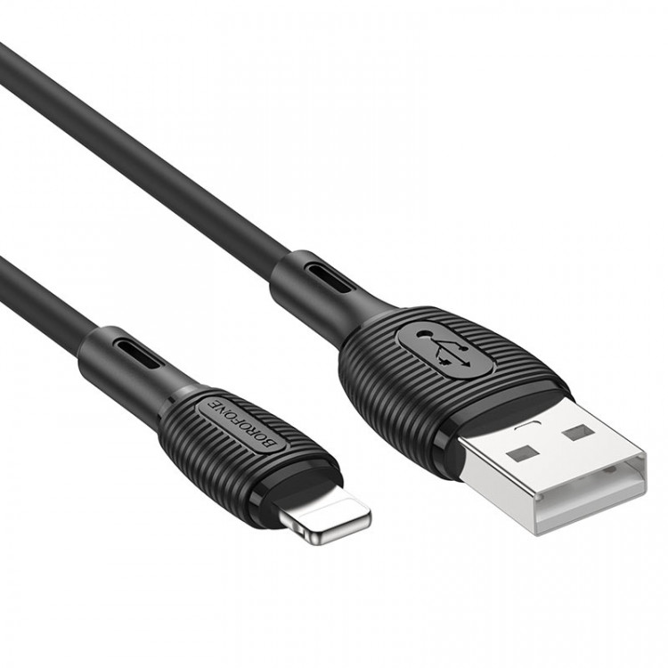 BOROFONE USB кабель 8-pin lightning BX86 2.4A 1 метр (чёрный) 2126