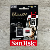 SanDisk Флэш карта Extreme PRO V30 microSD 256Gb 200Mb/s Read / 140Mb/s Write + адаптер (66905)