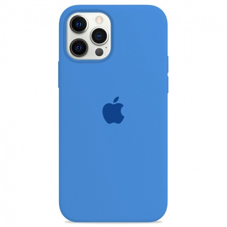 Чехол Silicone Case iPhone 12 Pro Max (тёмно-голубой) 3826